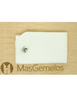 Boutons de manchette pour chemise ICON nœud argenté poli