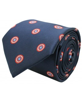 Corbata de CAPITAN AMÉRICA seda azul 