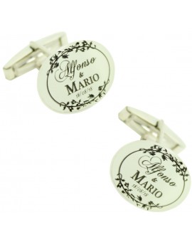 Gemelos personalizados con fecha Boda Plata 925