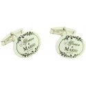 Custom cufflinks with date Wedding 925 Silver
