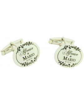 Gemelli per camicia personalizzati con data del matrimonio Argento 925