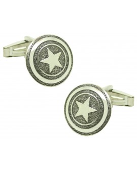 Gemelos para camisa Capitan America Plata de Ley 925 PREMIUM