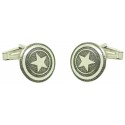 Boutons de manchette de chemise Captain America argent sterling 925