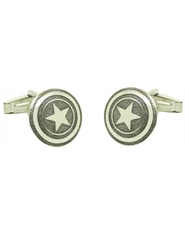 Gemelli per camicia Capitan America in argento sterling 925 PREMIUM