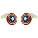 cufflinks captain of america enamel shiled sterling silver 925 premium