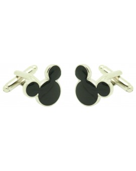Cufflinks Mickey mouse head black 2