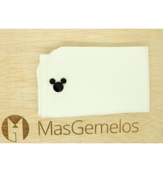 Gemelos para camisa Mickey Mouse silueta negro