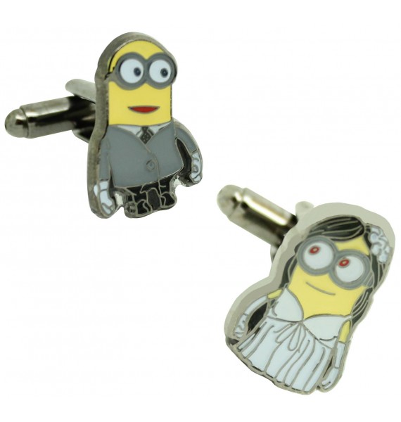 cufflinks couple wedding minions 