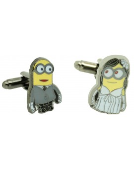 cufflinks couple wedding minions 
