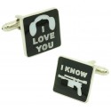 Gemelos para camisa Star Wars I LOVE YOU & I KNOW