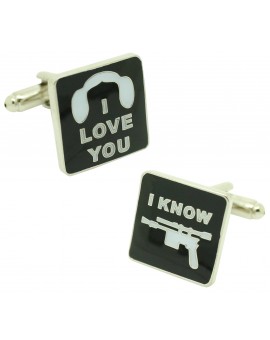 Gemelos para camisa Star Wars I LOVE YOU & I KNOW
