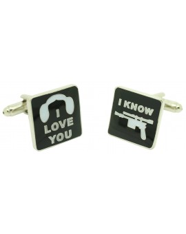 Gemelos para camisa Star Wars I LOVE YOU & I KNOW