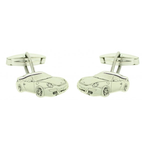 Boutons de manchett pour chemise personnalisées PORSCHE 911 argent 925