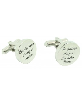 Gemelos para camisa personalizado grabado Caminando siempre juntos - acero 2