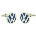 Boutons de manchette pour chemise Volkswagen logo bleu