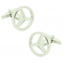 Silver Mercedes-Benz Logo Cufflinks 