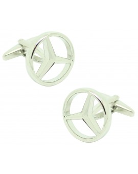 Silver Mercedes-Benz Logo Cufflinks 