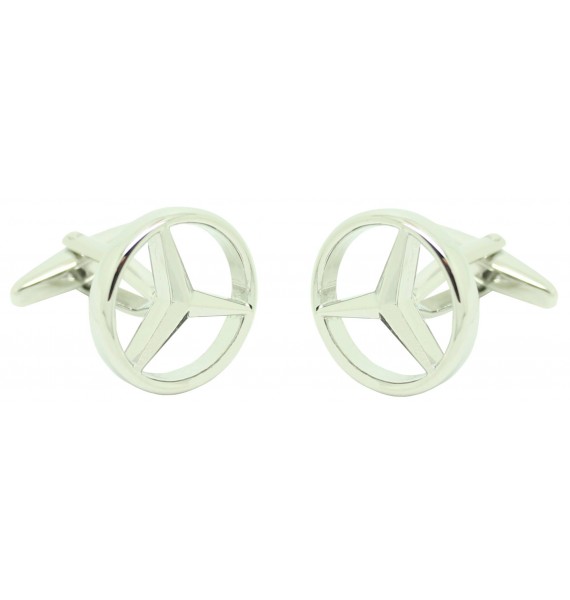 Silver Mercedes-Benz Logo Cufflinks 