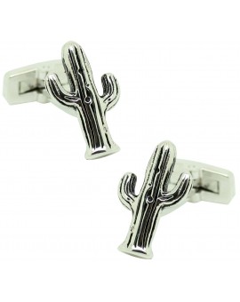 Gemelos para camisa Cactus plateado