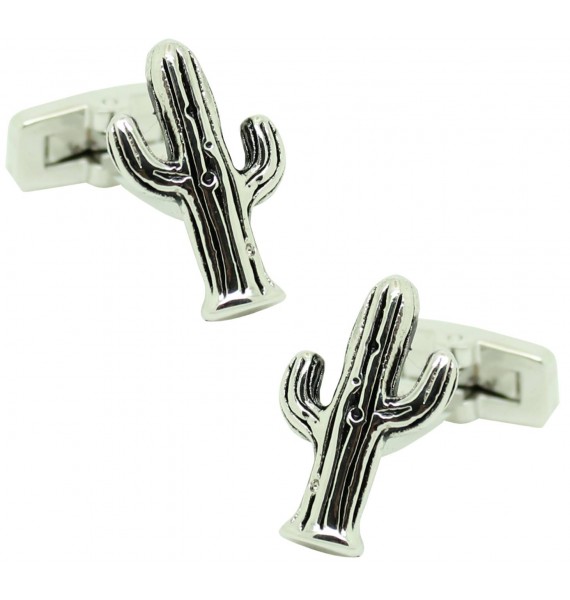 Gemelos para camisa Cactus plateado