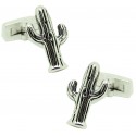 Gemelos para camisa Cactus plateado
