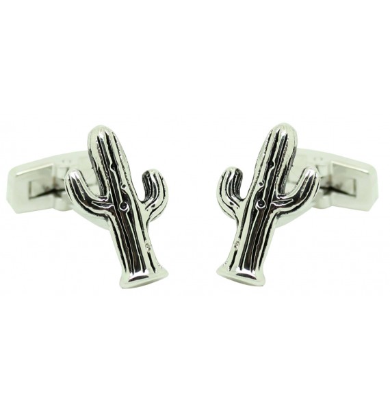 Gemelos para camisa Cactus plateado