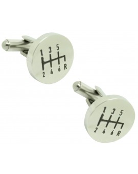 Gemelos para camisa personalizado grabado palanca de cambios - acero