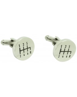 Gemelos para camisa personalizado grabado palanca de cambios - acero 2