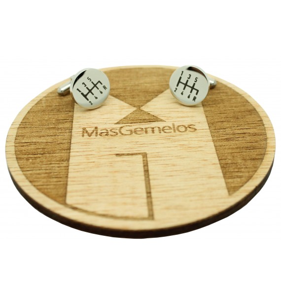Boutons de manchette personnalisés levier de vitesse gravé - acier