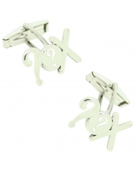 Gemelos para camisa plata a medida tres caracteres alfanuméricos