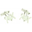 Custom made silver shirt cufflinks three alphanumeric characters
