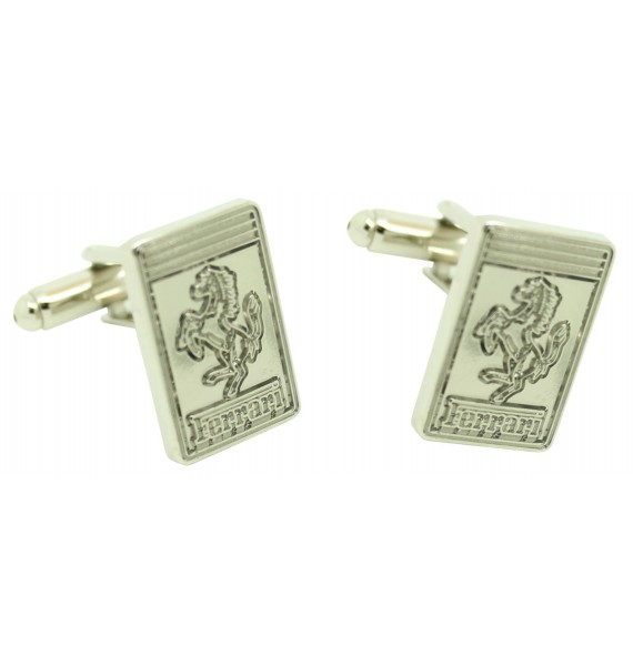 Boutons de manchette pour chemise ferrari - argent