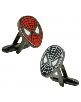 cufflinks of spiderman red and black