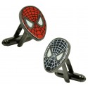 cufflinks of spiderman red and black
