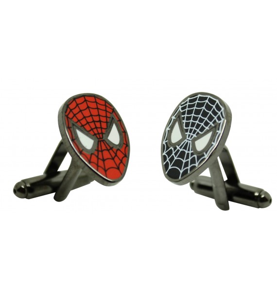 Abotoaduras de camisa vermelha e preta do Homem-Aranha