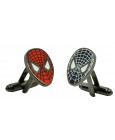 cufflinks of spiderman red and black