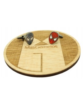 Boutons de manchette chemise Spiderman rouge et noir