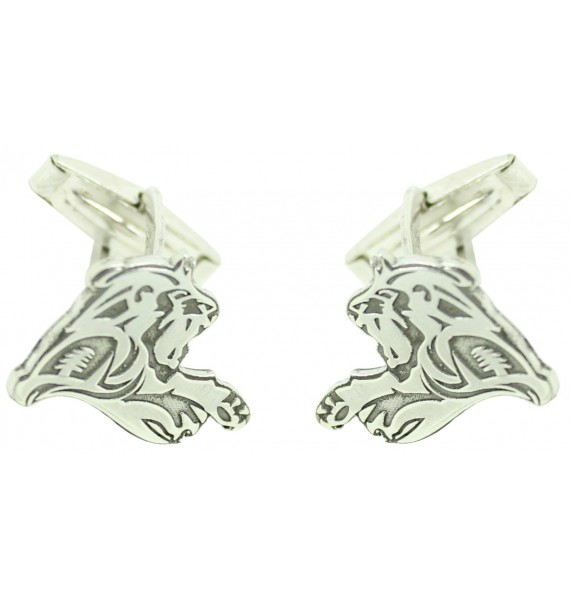 Boutons de manchette chemise personnalisés Leon argent sterling 925