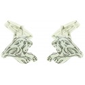 Boutons de manchette chemise personnalisés Leon argent sterling 925