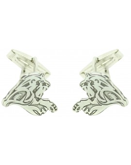 Boutons de manchette chemise personnalisés Leon argent sterling 925