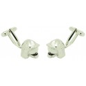 3D Firefighter helmet shirt cufflinks - steel