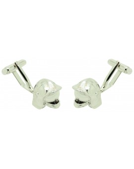 3D Firefighter helmet shirt cufflinks - steel