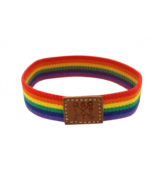 Pulsera con bandera LGTBI de tela con arcoiris