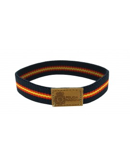 Bracelet with elastic blue Spain flag National Police
