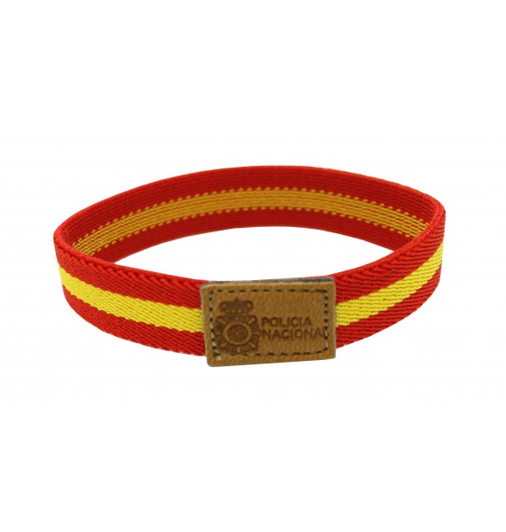 Pulsera con bandera España elástica Policia Nacional