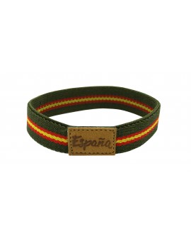Pulsera con bandera España verde elástica - España