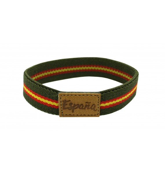 Pulsera con bandera España verde elástica - España