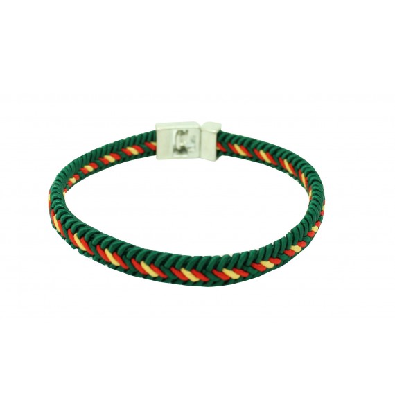 Green Spain flag bracelet with clasp