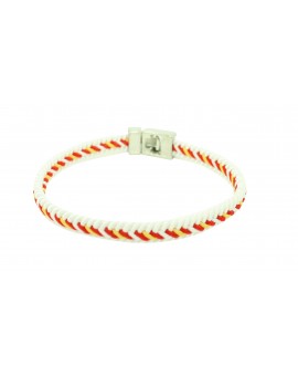 Spain flag bracelet in white with clasp