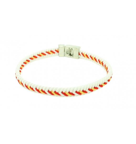 Pulsera en blanco bandera España con cierre